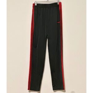 Adidas Track Pants Black Red 3 Stripe Athletic Joggers Sweatpants Youth 18/20 XL
